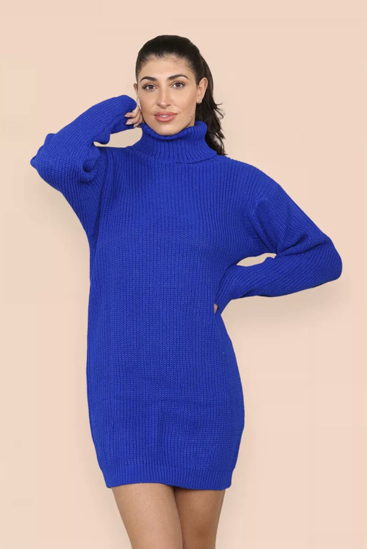 Robe en tricot pour femmes avec col montant et coupe décontractée Chic und Stil