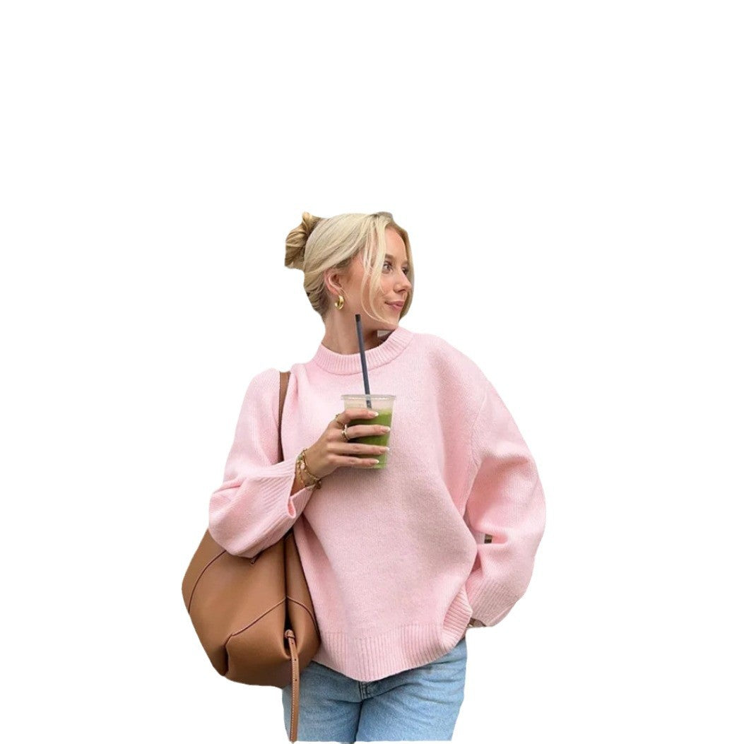 Dames pull en tricot confortable à coupe ample et col montant Chic und Stil