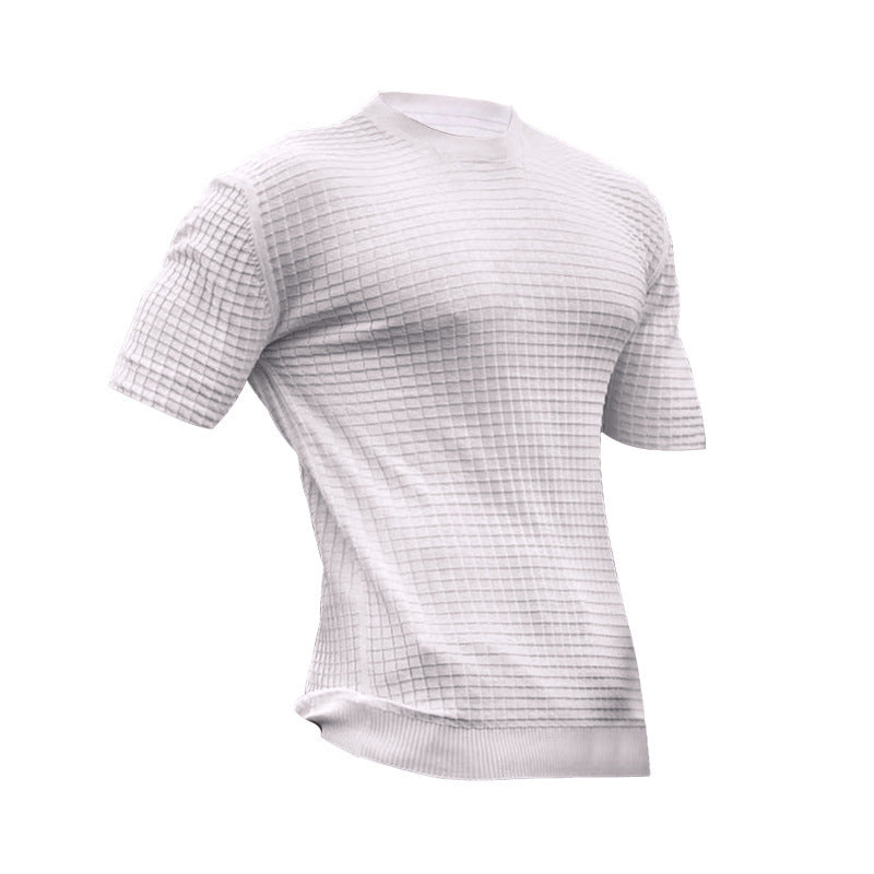 T-shirt Performance à manches courtes pour hommes avec design structuré Chic und Stil