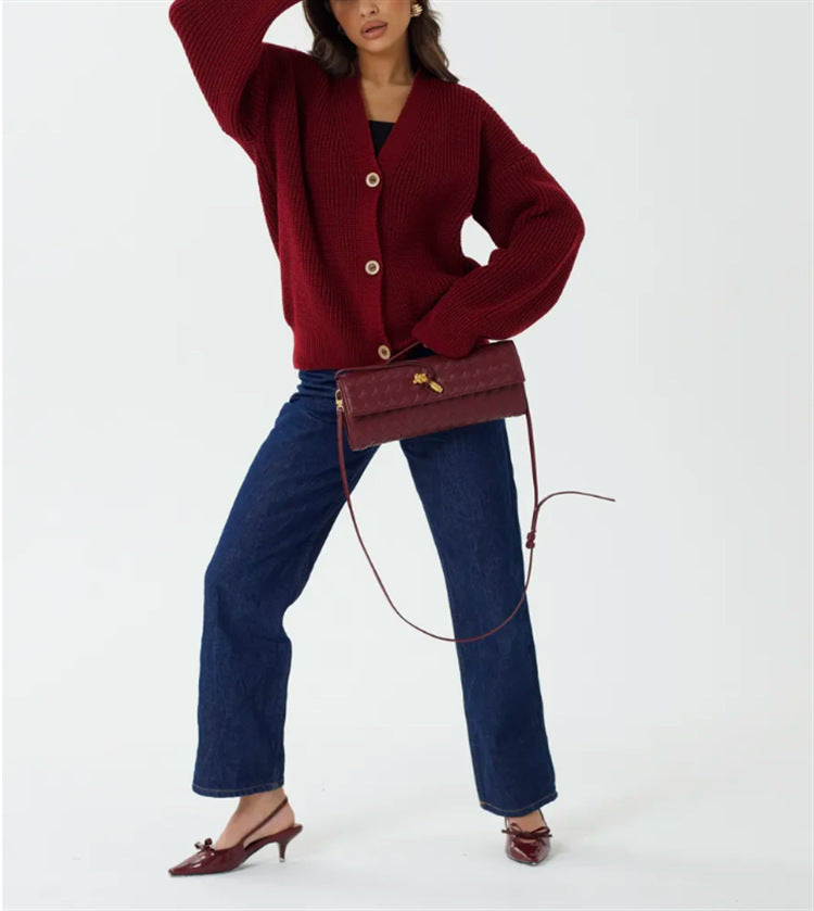 Cardigan en tricot décontracté pour femmes avec détails en boutons et manches évasées Chic und Stil