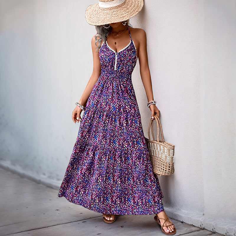 Robe maxi inspirée bohème pour femme avec détail fente Chic und Stil