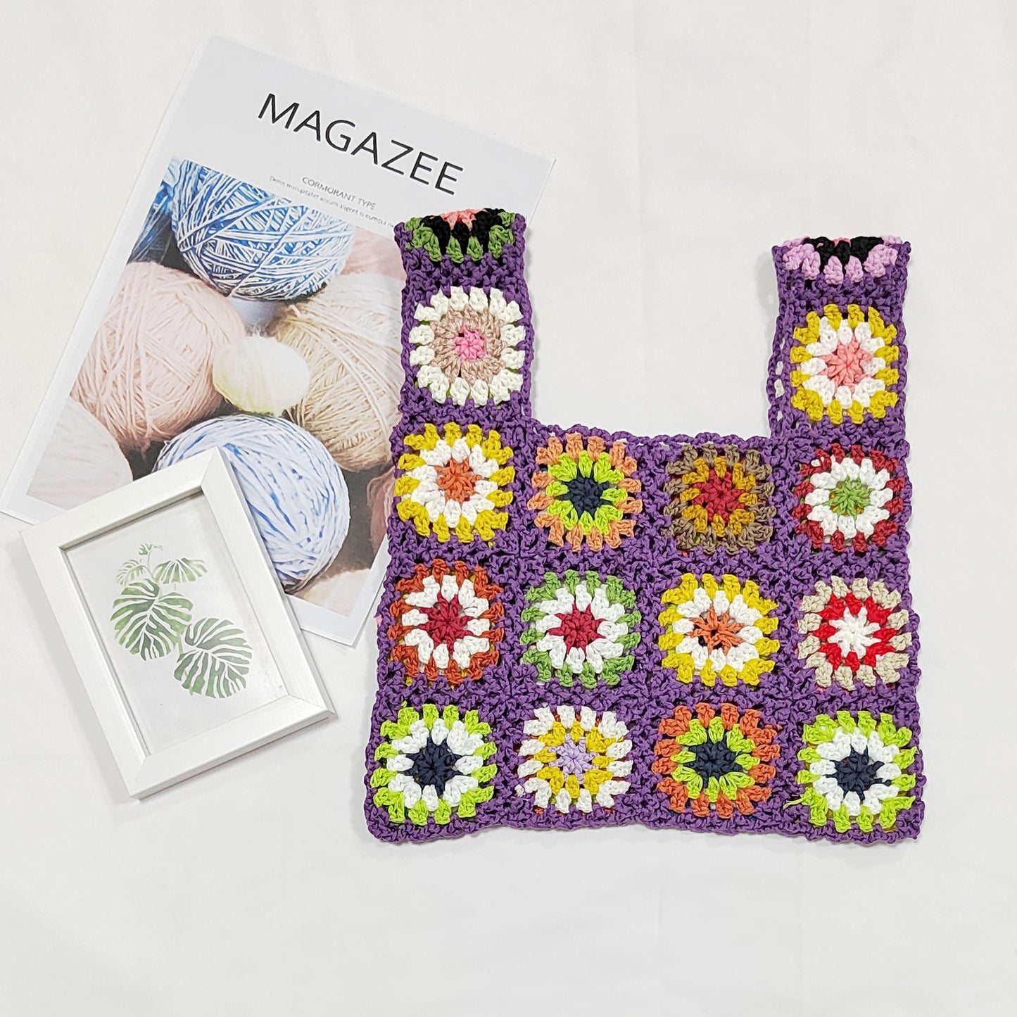Sac à main en patchwork au crochet pour femmes Chic und Stil