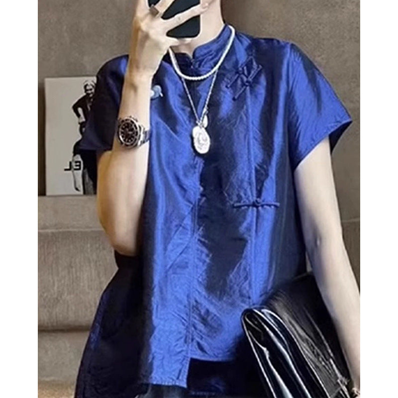 Chemise décontractée à col mandarin pour femmes Chic und Stil
