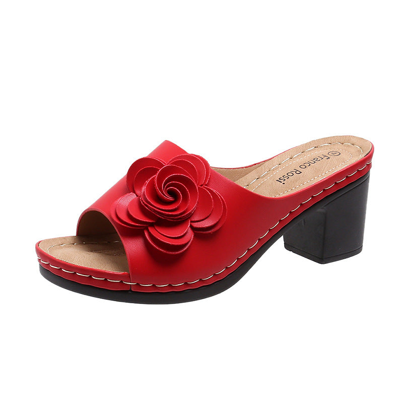 Sandales confortables pour femmes avec design de fleurs Chic und Stil