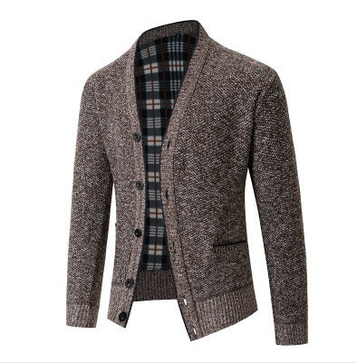 Cardigan élégant pour hommes en tricot à motif à carreaux Chic und Stil
