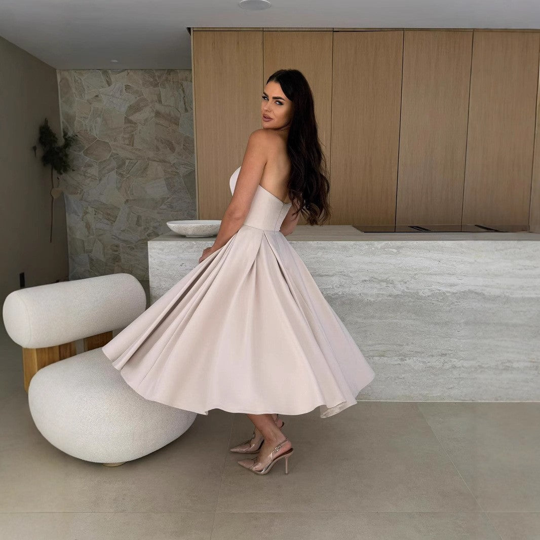 Robe midi évasée sans bretelles Chic und Stil