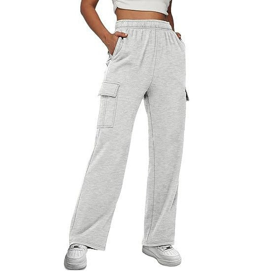 Pantalon cargo pour femmes avec jambe large et poches latérales pratiques Chic und Stil