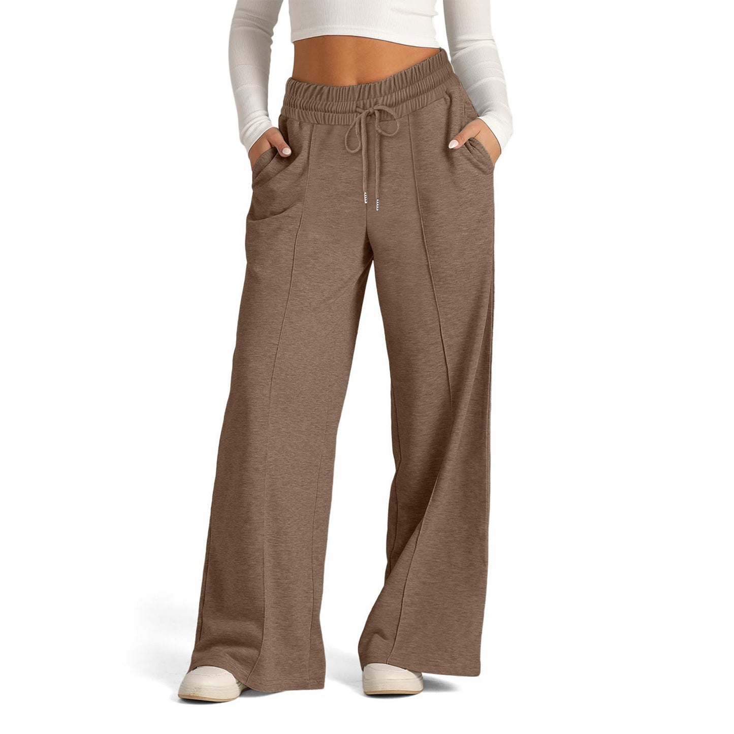 Pantalon de loisirs ample pour femmes avec taille élastique et poches latérales pratiques Chic und Stil