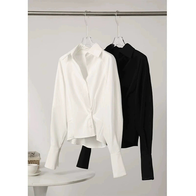 Chemisier Boutonné Drapé Stylé pour Femmes Chic und Stil