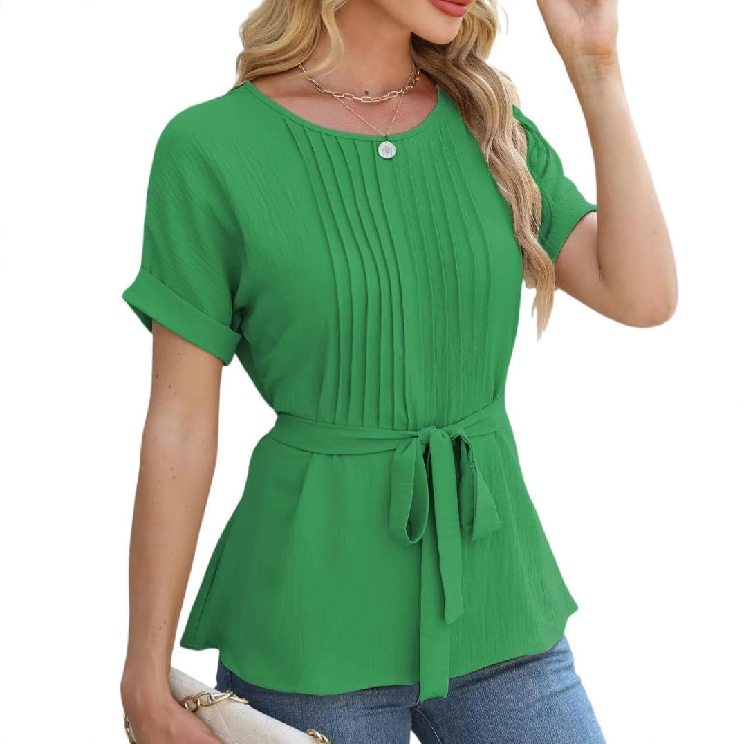Chemisier femme avec détails froncés et ceinture latérale Chic und Stil