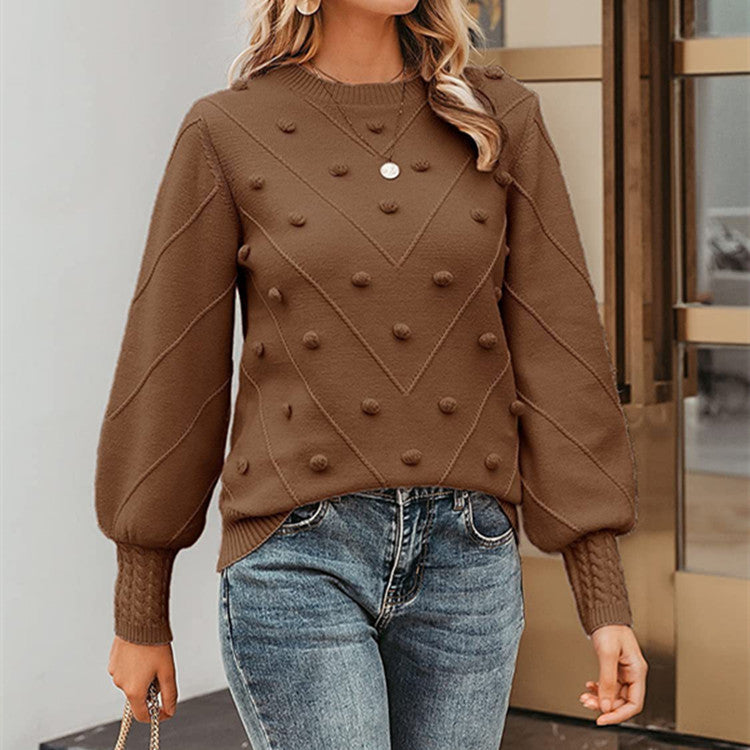 Pull en tricot pour femmes avec des pois 3D Chic und Stil