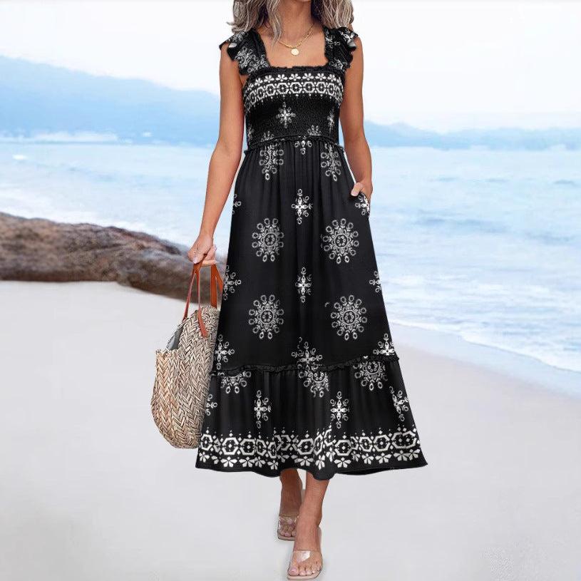 Robe maxi imprimée trop de bohémien pour femmes Chic und Stil