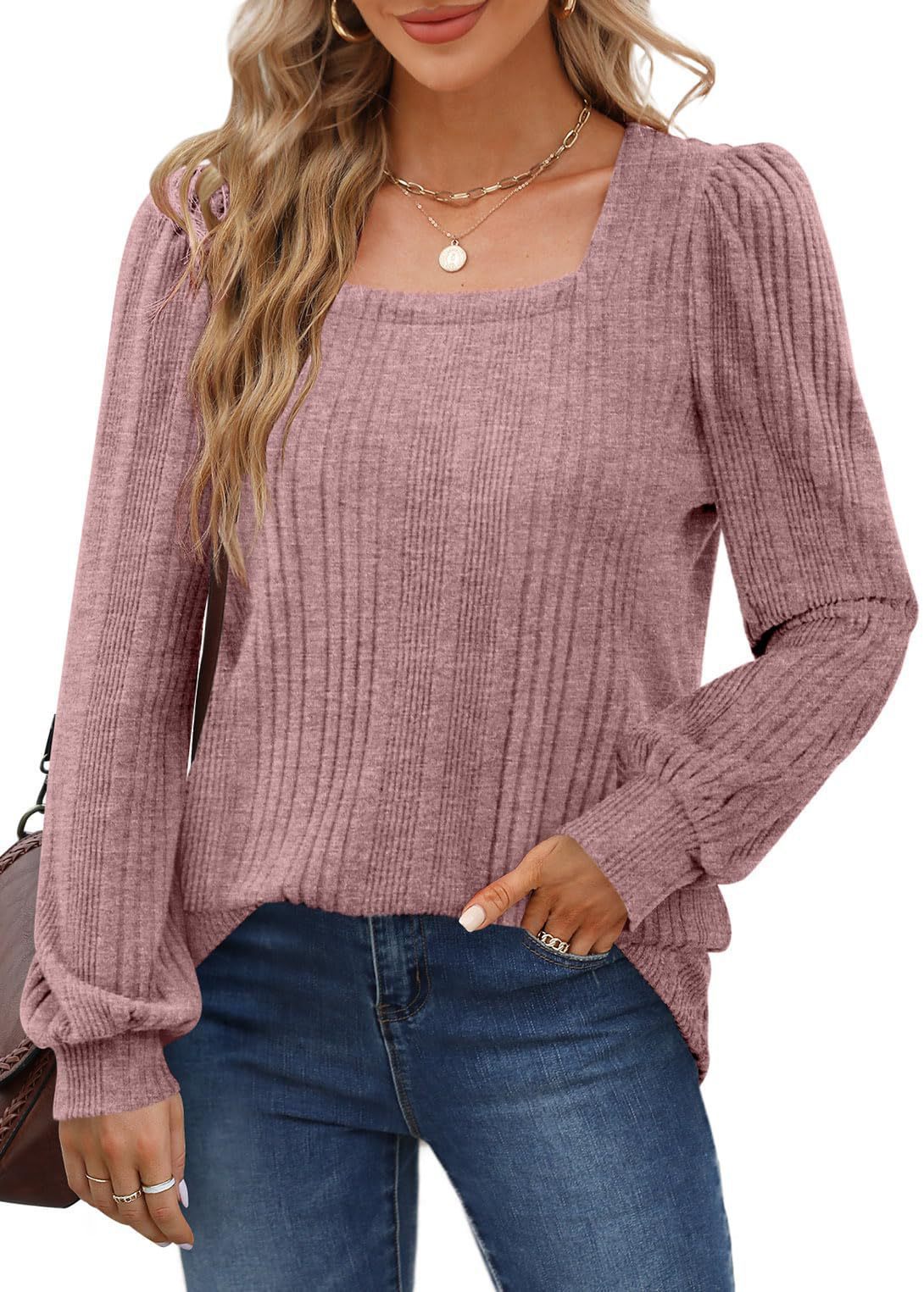 Pull à manches bouffantes côtelé Chic und Stil pour femmes