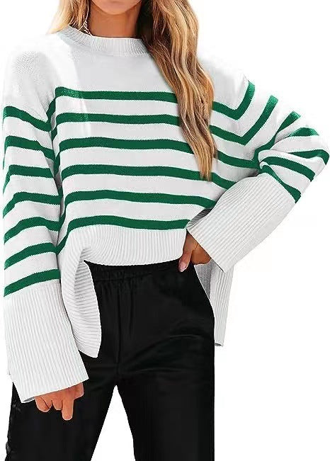 Dames Pull rayé décontracté à coupe ample Chic und Stil