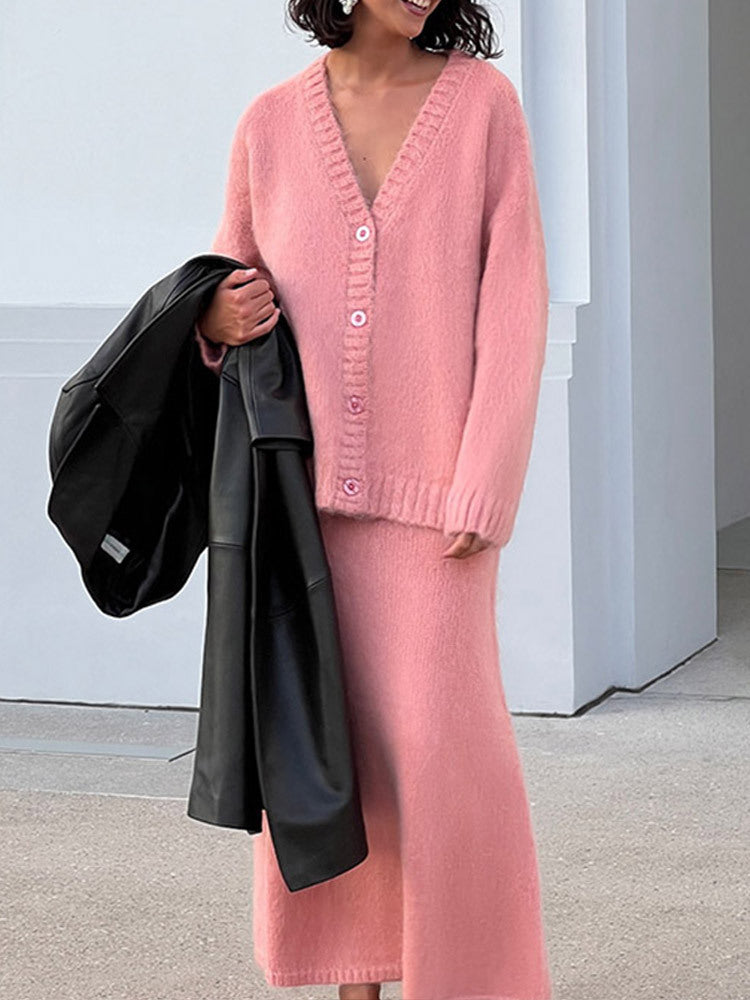 Cardigan pour dames en tricot doux avec décolleté en V et détails de boutons Chic und Stil