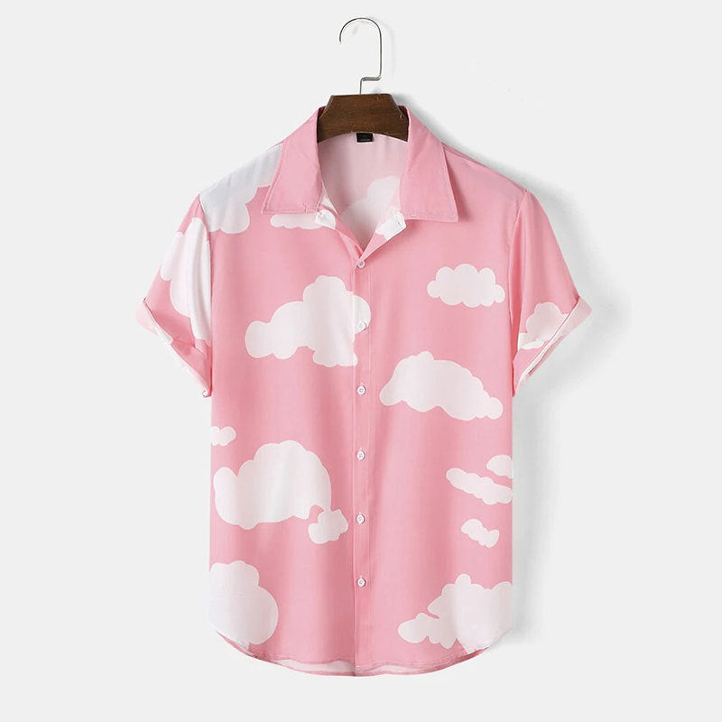 Chemise à manches courtes pour hommes avec motif nuages Chic und Stil