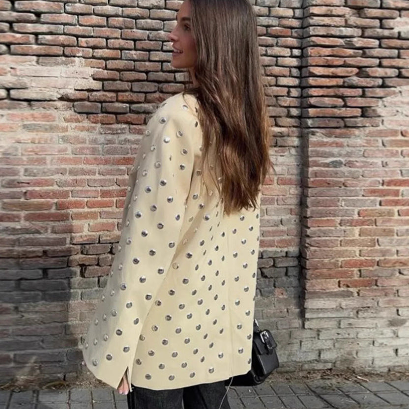 Blazer oversize pour femmes avec des applications luxueuses Chic und Stil