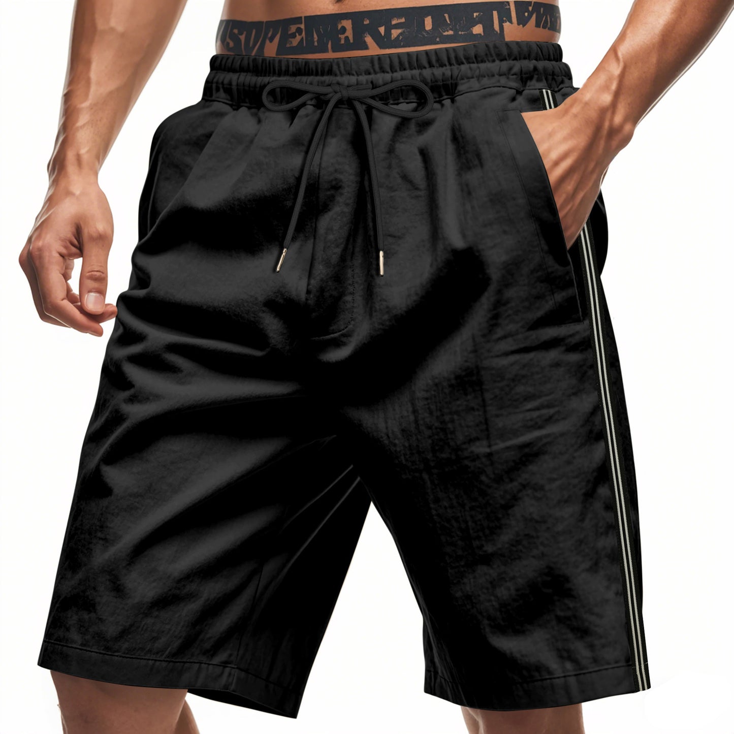Shorts bermuda sportives pour hommes avec taille élastique et poches latérales Chic und Stil