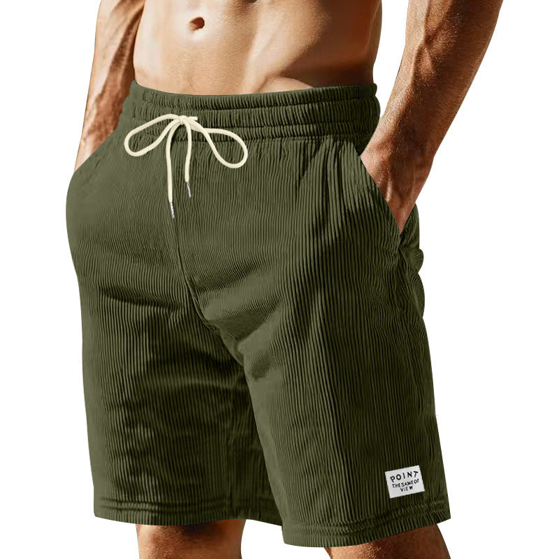 Shorts décontractés pour hommes en tissu côtelé léger avec taille ajustable Chic und Stil
