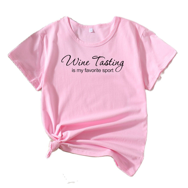 T-shirt de loisirs pour femmes Chic und Stil Vin Dégustation
