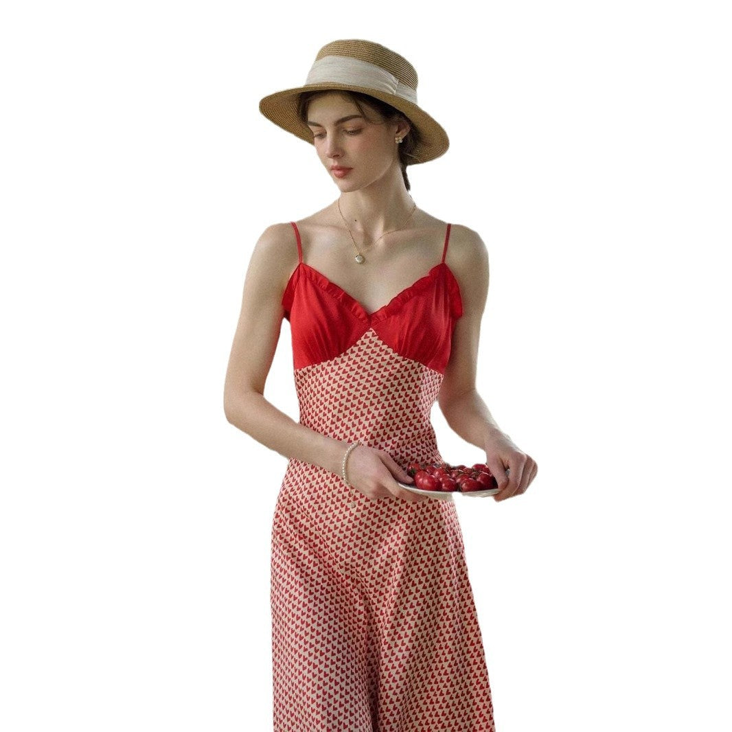 Robe slip imprimée en cœur pour femmes Chic und Stil