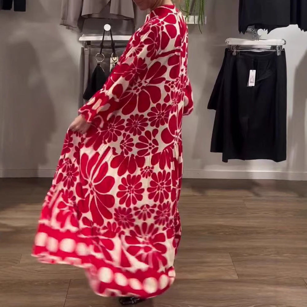 Robe maxi femme avec motif floral et coupe ample Chic und Stil