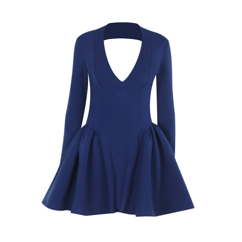Robe mini élégante A ligne pour femmes avec décolleté en V plongeant Chic und Stil