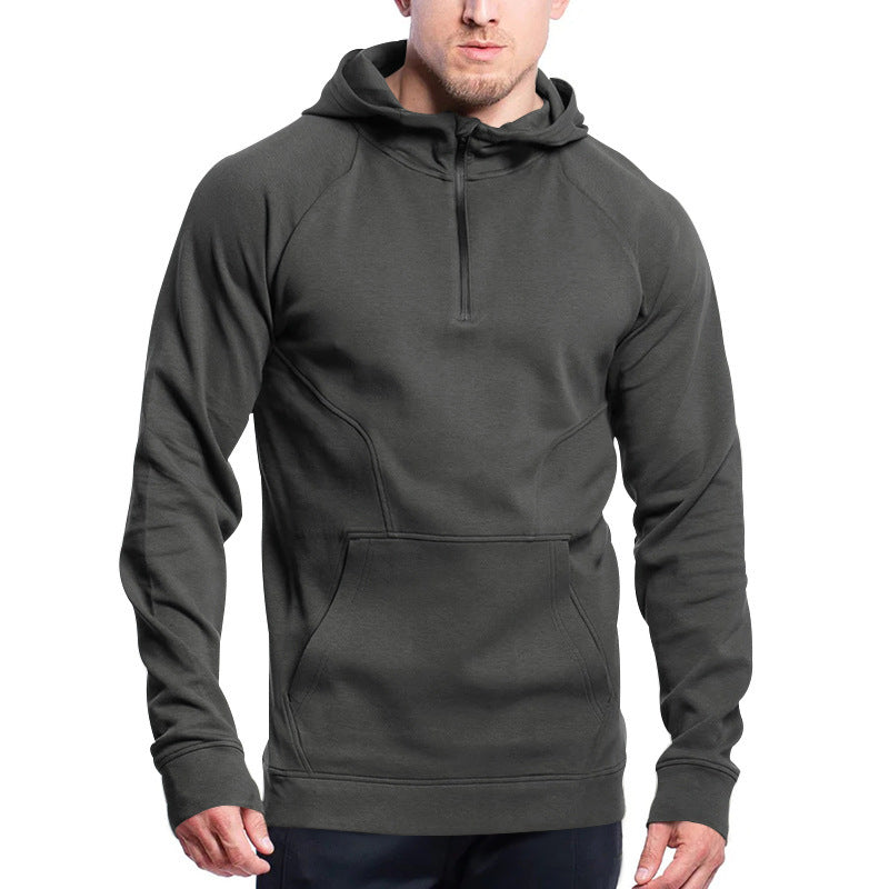 Hommes Sweat à capuche sportif avec fermeture éclair à la mode et poche kangourou pratique Chic und Stil