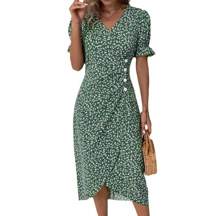 Robe portefeuille florale inspirée vintage pour femmes Chic und Stil