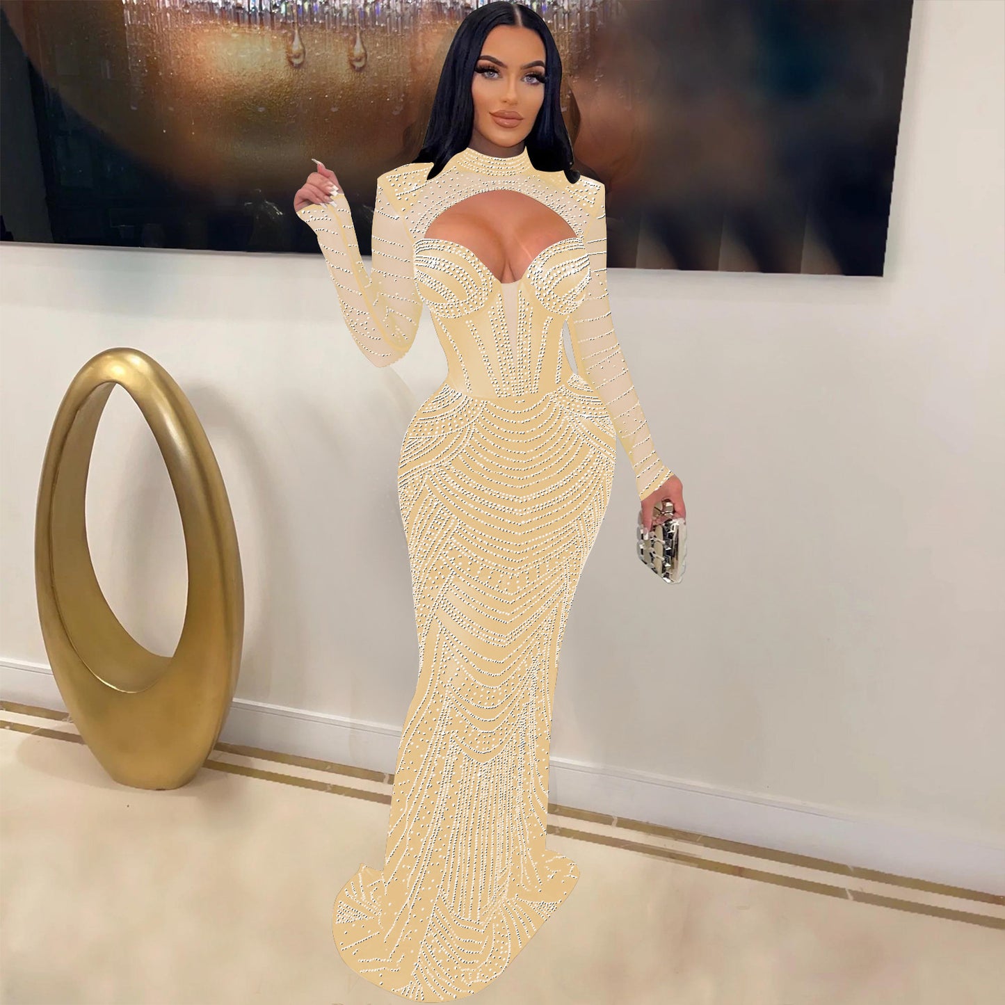 Robe de soirée élégante pour femmes avec embellissements Chic und Stil