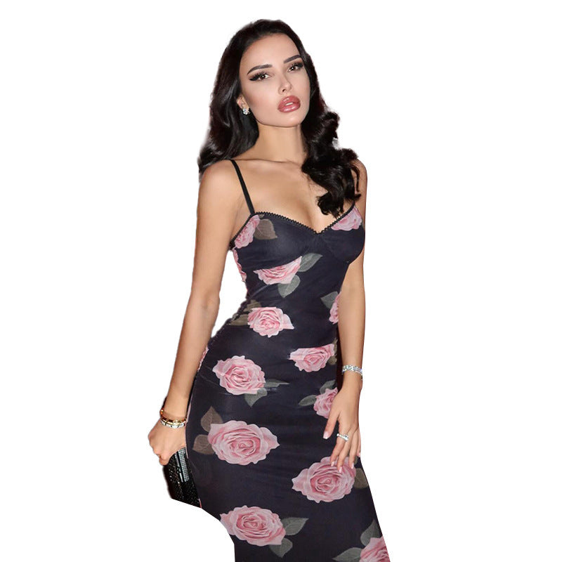 Robe midi à imprimé floral Chic und Stil pour femmes
