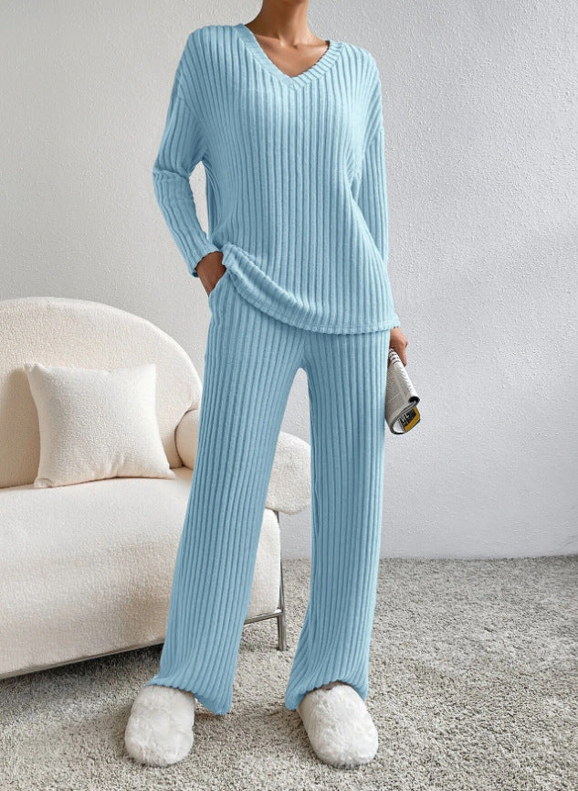 Costume en maille côtelée confortable pour femmes à coupe large Chic und Stil