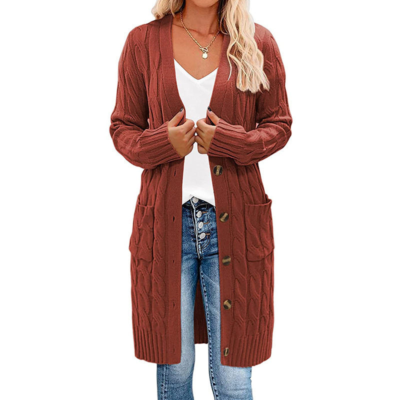 Cardigan en grosse maille pour femmes avec motif de tresses décoratif et poches pratiques Chic und Stil