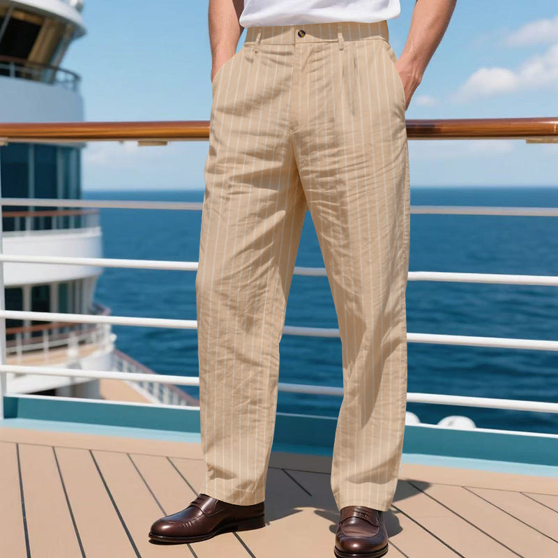 Pantalon de costume pour hommes avec de fins rayures fines Chic und Stil