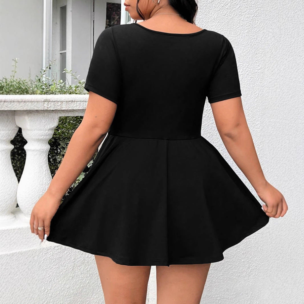 Robe swing en A pour femmes avec décolleté carré Chic und Stil
