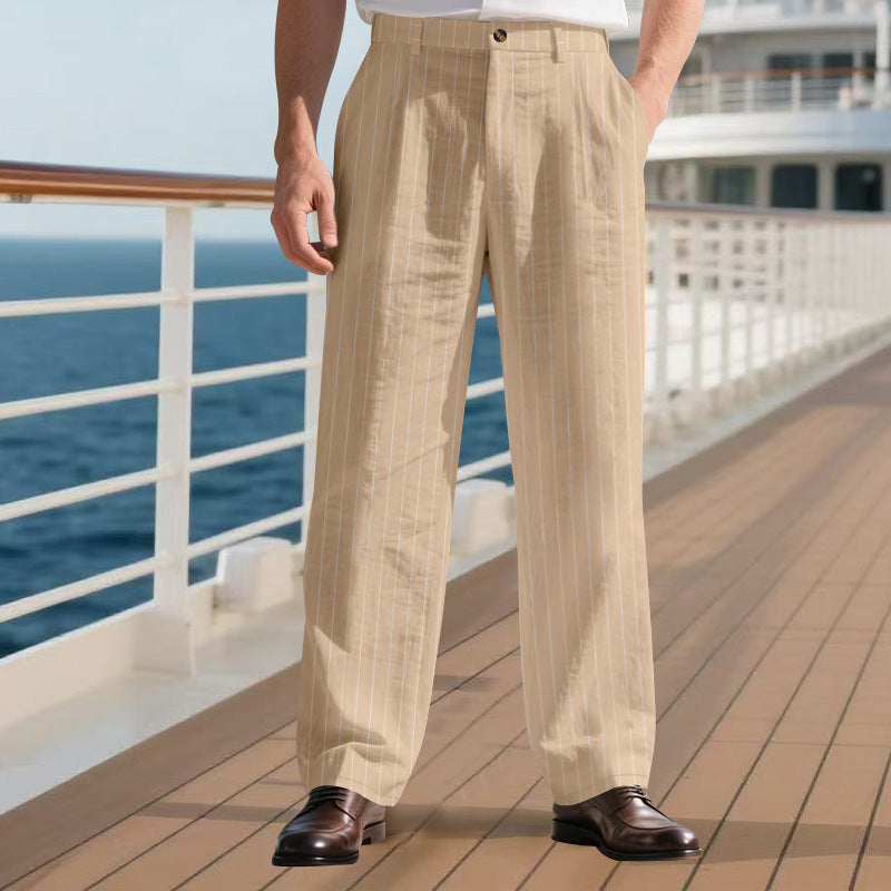 Pantalon de costume pour hommes avec de fins rayures fines Chic und Stil