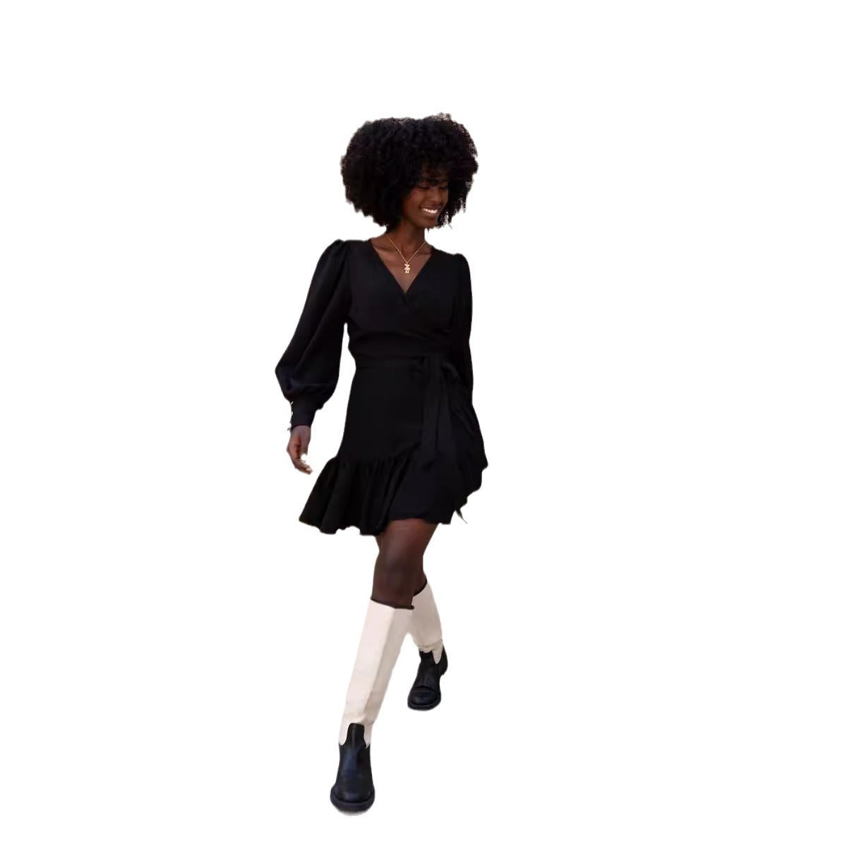 Robe chemise pour femmes avec des manches volumineuses et une coupe ludique Chic und Stil