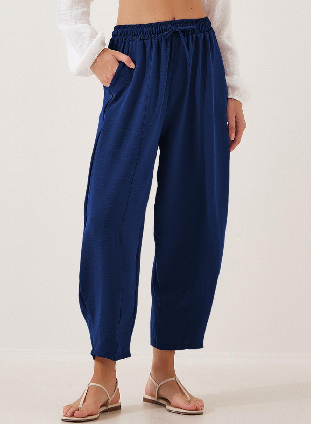 Pantalon de loisirs décontracté pour femmes avec taille élastique et poches pratiques Chic und Stil
