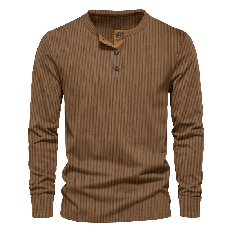 Chemise à manches longues décontractée pour hommes avec patte de boutonnage et structure en rib Chic und Stil
