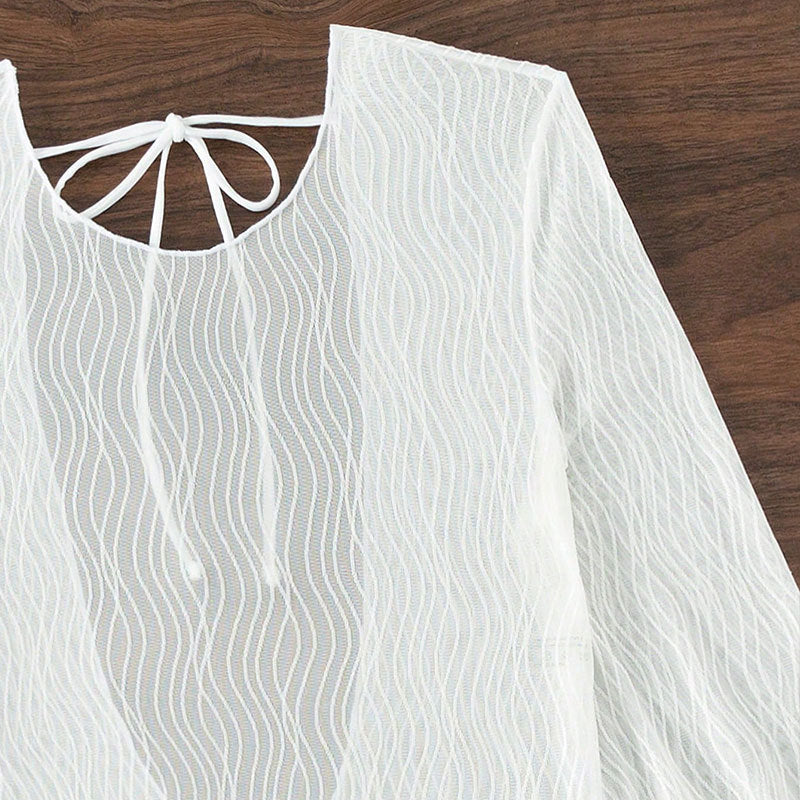 Robe de couverture en maillot de bain structuré transparent Chic und Stil pour femmes