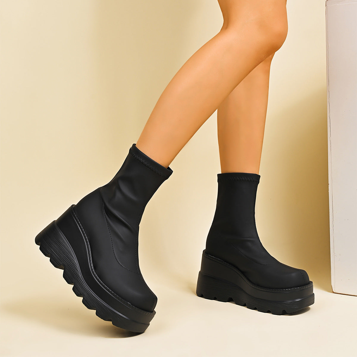 Bottines à talon compensé double pour femmes Chic und Stil