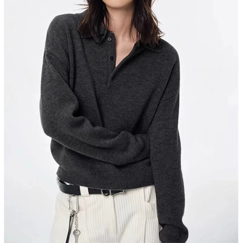 Pull en tricot polo classique pour femmes Chic und Stil