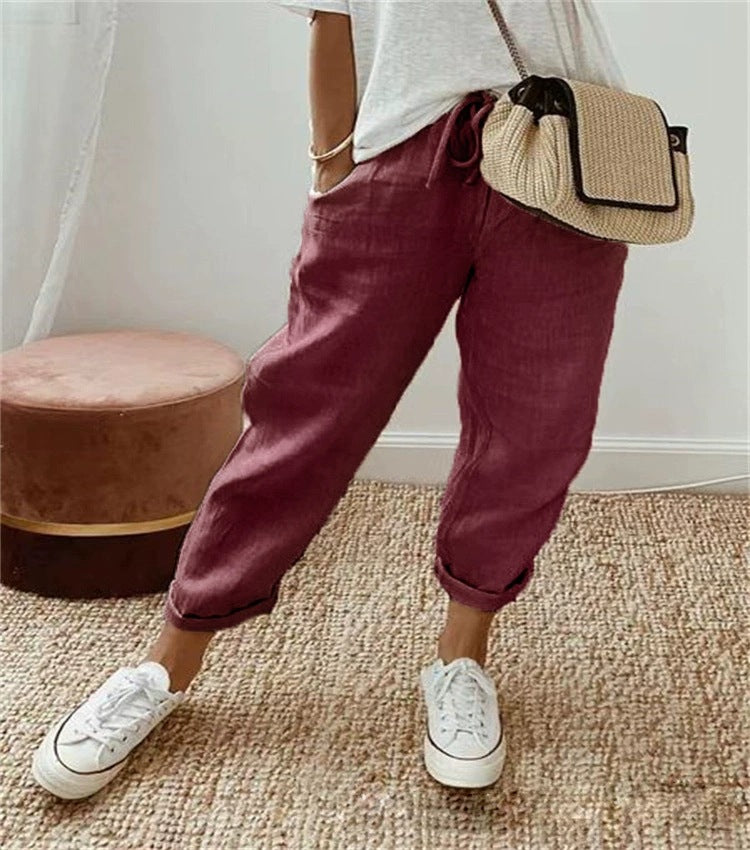 Pantalon Chino décontracté et confortable pour femmes avec ceinture élastique Chic und Stil