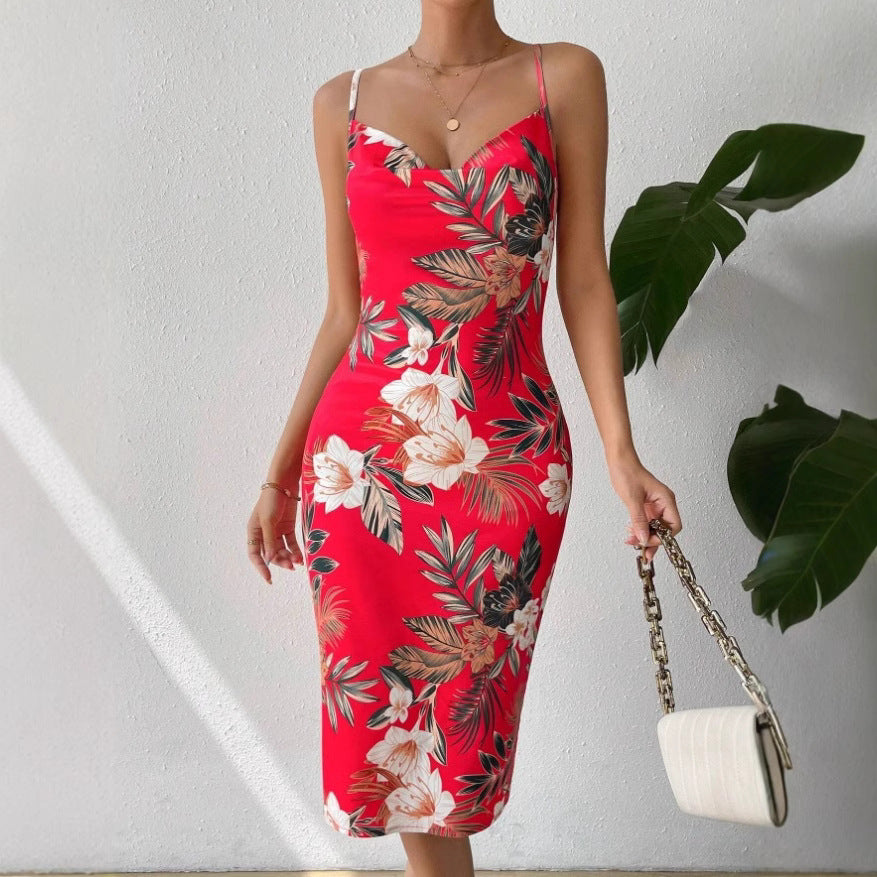 Robe midi bodycon fleurs Chic und Stil pour femmes
