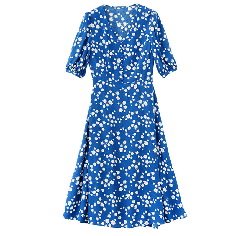 Robe midi portefeuille florale pour femmes Chic und Stil