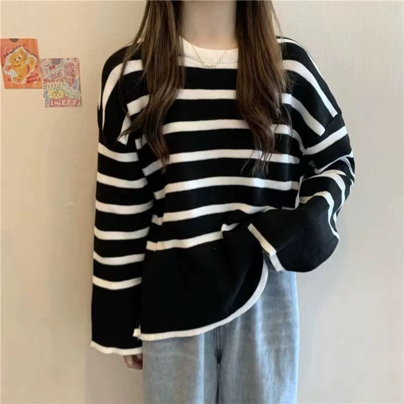 Pull en tricot confortable pour femmes avec des rayures Chic und Stil