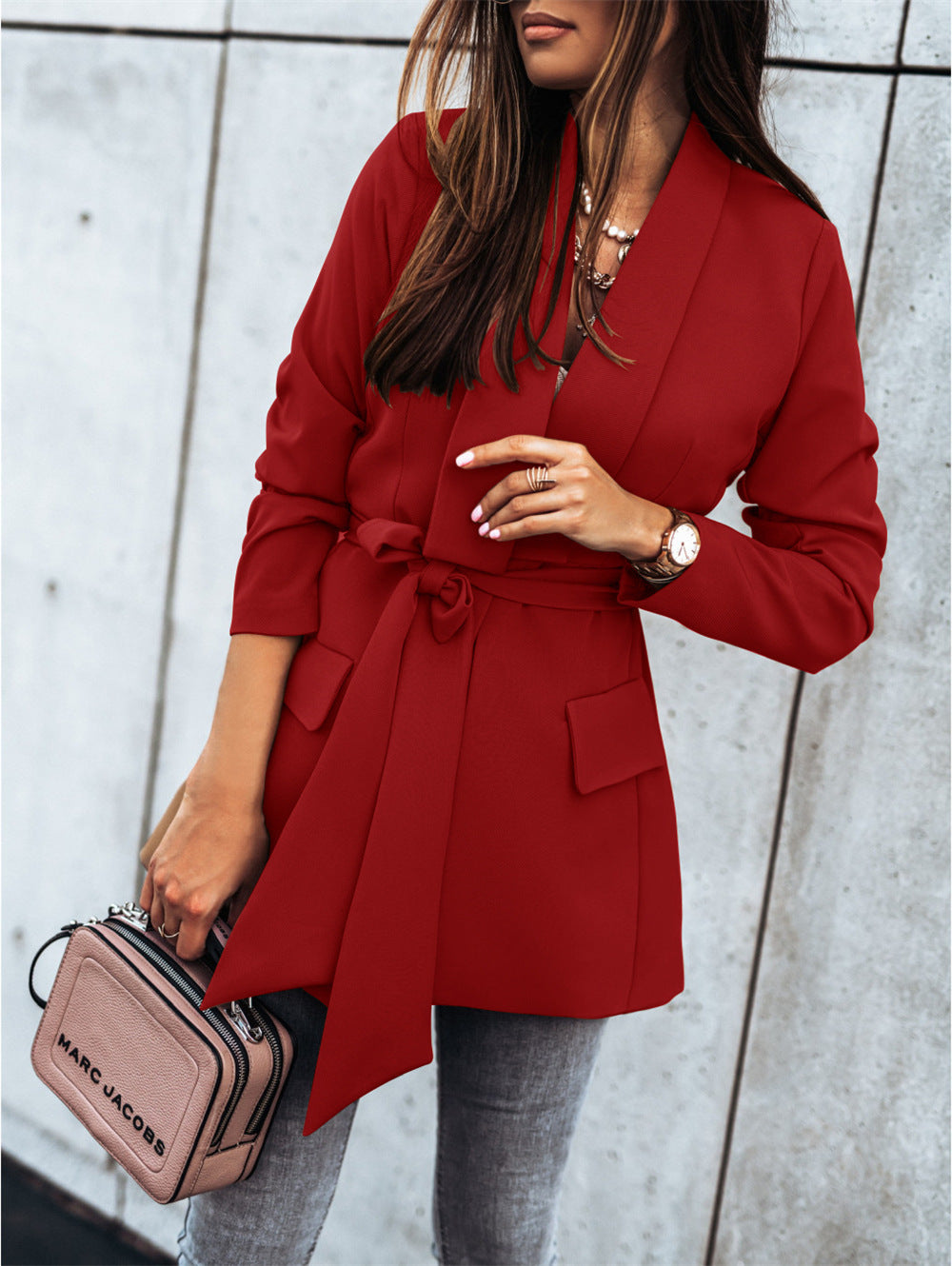 Veste blazer tendance pour femmes avec ceinture pratique et poches profondes Chic und Stil