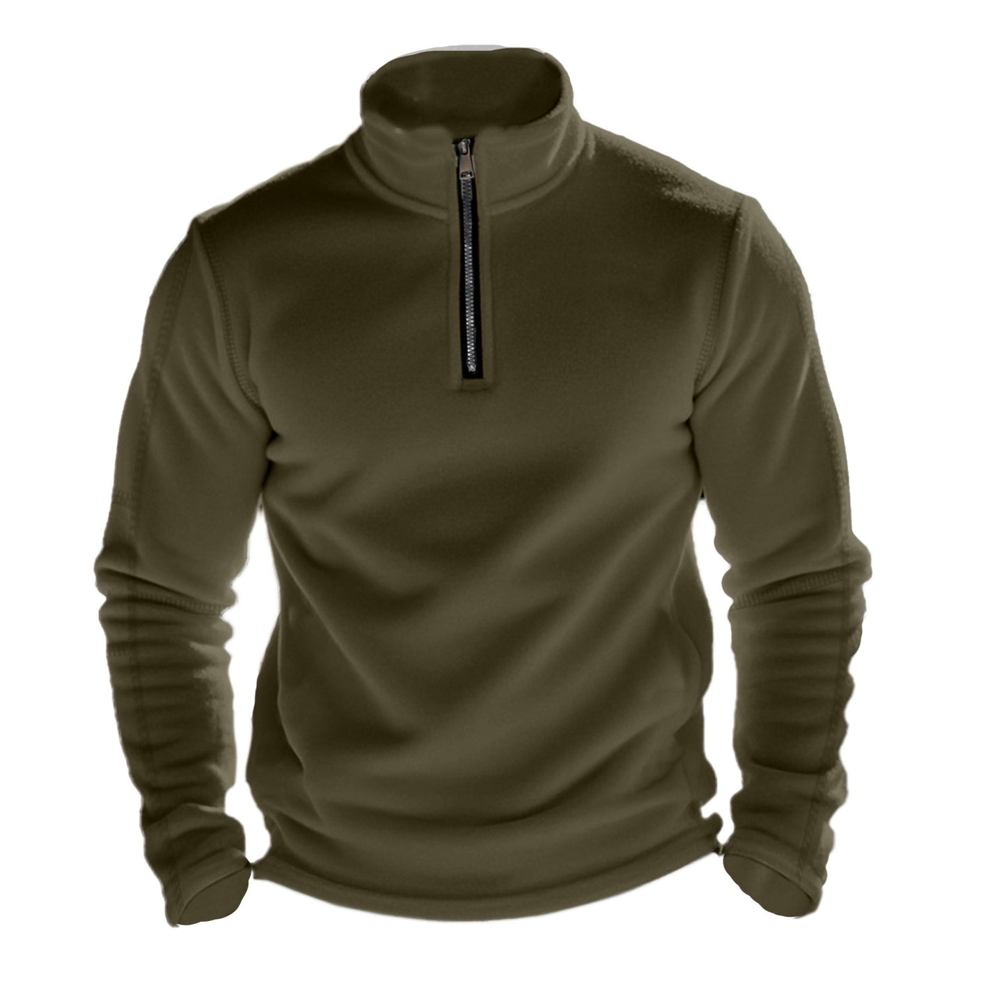 Pull en polaire pour hommes avec col montant et fermeture éclair Chic und Stil