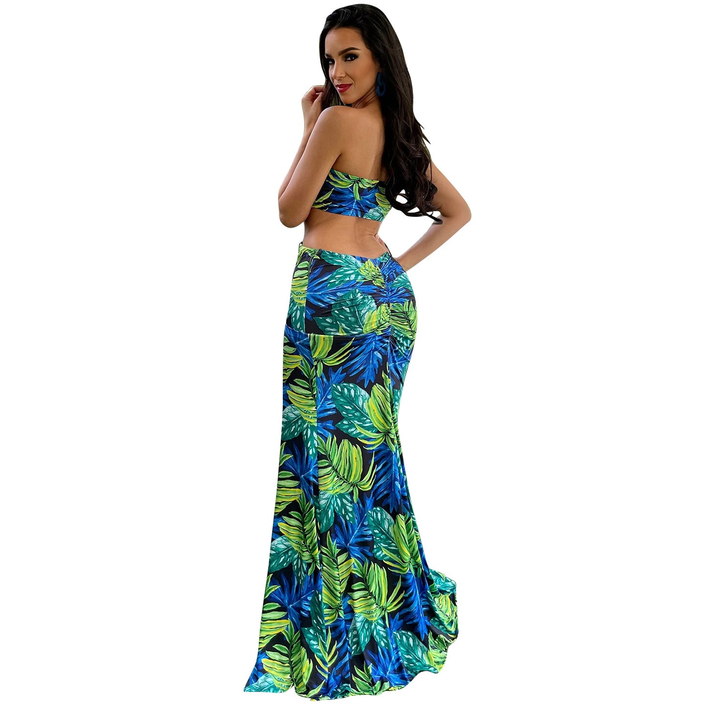 Robe Maxi Découpée Florale Chic und Stil pour Femmes