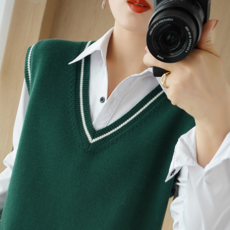 Dames V-encolure pull-over gilet Chic und Stil